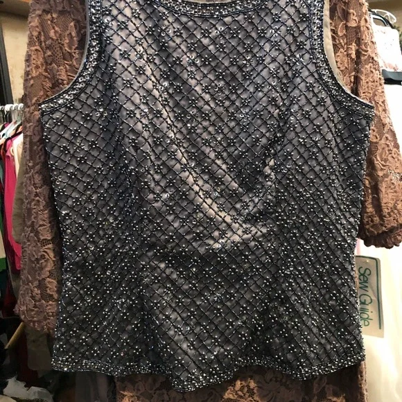 Victoria Royal Gorgeous Heavy Silver Beaded Top 🤩 R2 - Picture 2 of 11